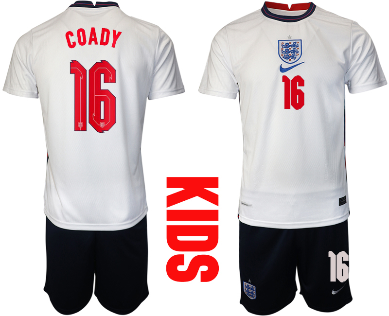 2021 European Cup England home Youth #16 soccer jerseys